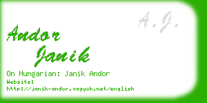 andor janik business card